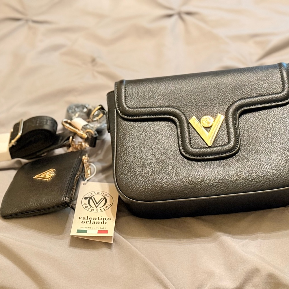 Valentino Orlandi Black Crossbody Bag